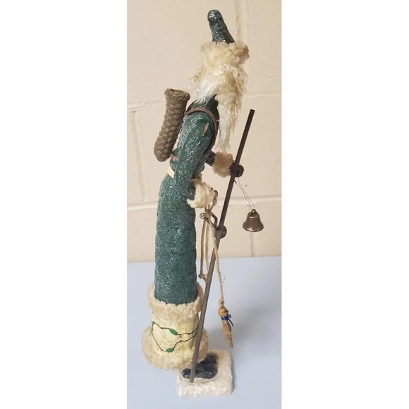 19" Father Christmas ? Tall Resin Statue Fur Trim Beard Wobble Bobble Head - Picture 4 of 9